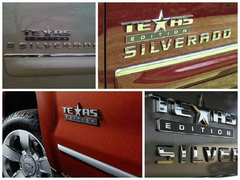 Muzzys (Set of Two) Chrome and Black Texas Edition 3M Stick On Emblem Badge FITS GMC Sierra Chevy Silverado Sierra Suburban Tahoe Ford F150 Dodge Ram Nissan Titan Truck - Image 2